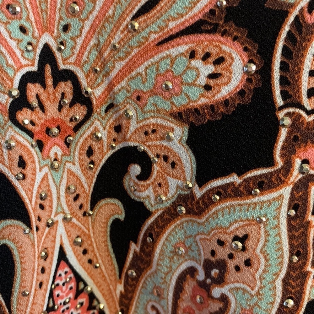 EUC JM Collection Black Paisley Tunic 1X - Picture 2 of 6